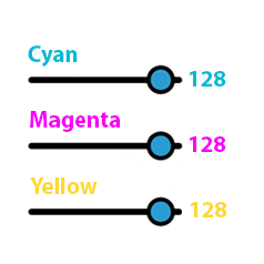 Color mixing (additive + subtractive)