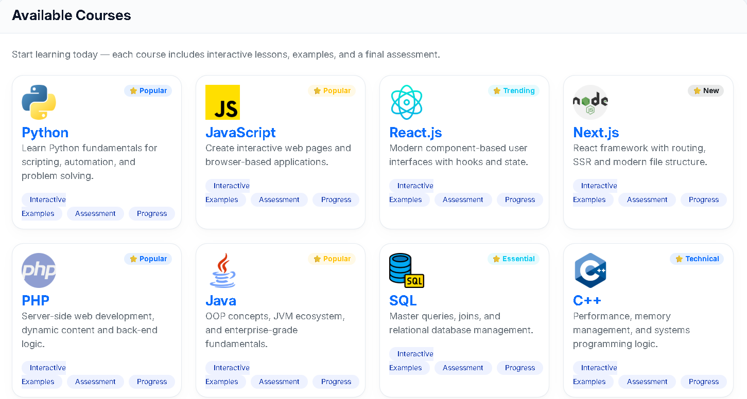 Software Development Courses